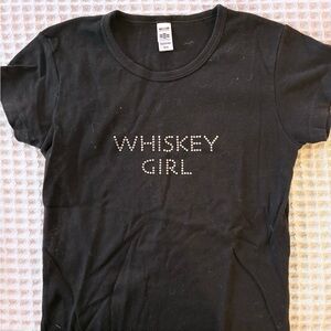 Amazing Y2K bedazzled WHISKEY GIRL shirt